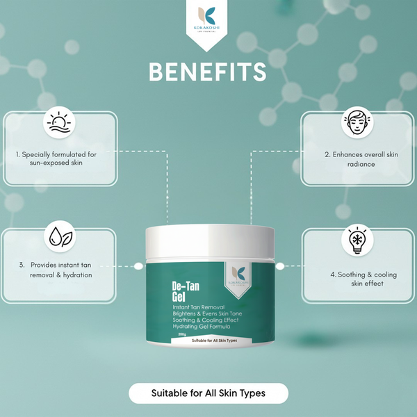 De-Tan Gel – Instant Tan Removal & Brightening Face & Body Gel | Kokakoshi