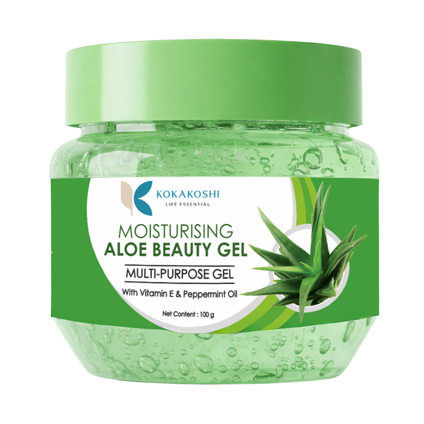 Kokakoshi Moisturising Aloe Beauty Gel – Multi-Purpose Gel with Vitamin E & Peppermint Oil | 100g