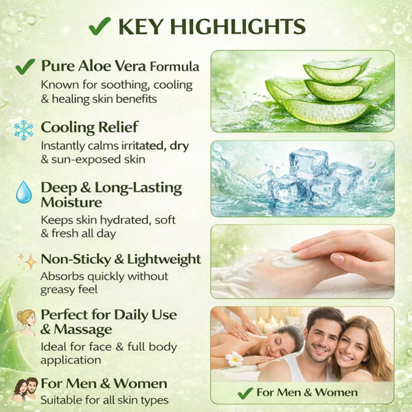 Aloe Vera Moisturizing Skin Cream – Cooling Relief & Long-Lasting Hydration | Kokakoshi