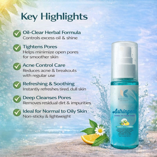 Astringent Herbal Oil Control & Pore Minimizing Toner | Kokakoshi