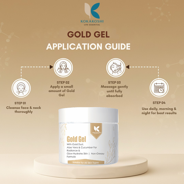 Gold Gel – Radiance & Glow Face & Body Gel with Gold Dust | Kokakoshi
