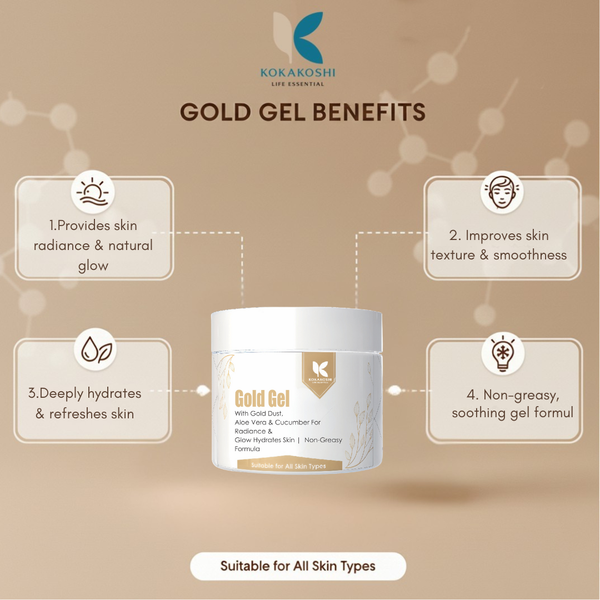 Gold Gel – Radiance & Glow Face & Body Gel with Gold Dust | Kokakoshi