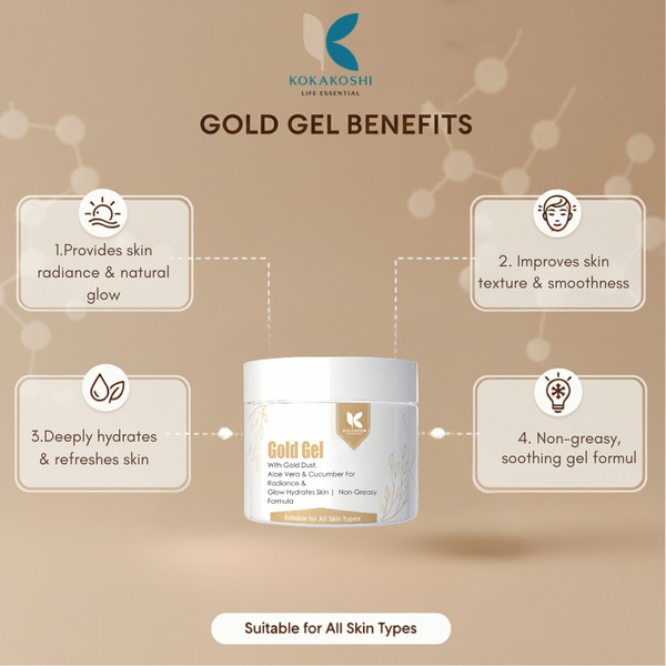 Gold Gel – Radiance & Glow Face & Body Gel with Gold Dust | Kokakoshi
