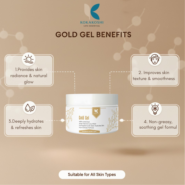 Gold Gel – Radiance & Glow Face & Body Gel with Gold Dust | Kokakoshi