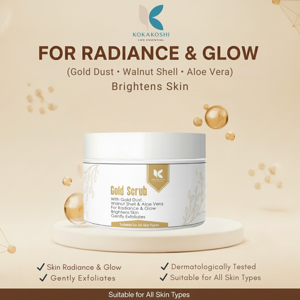 Gold Scrub – Radiance & Glow Face & Body Scrub with Gold Dust | Kokakoshi