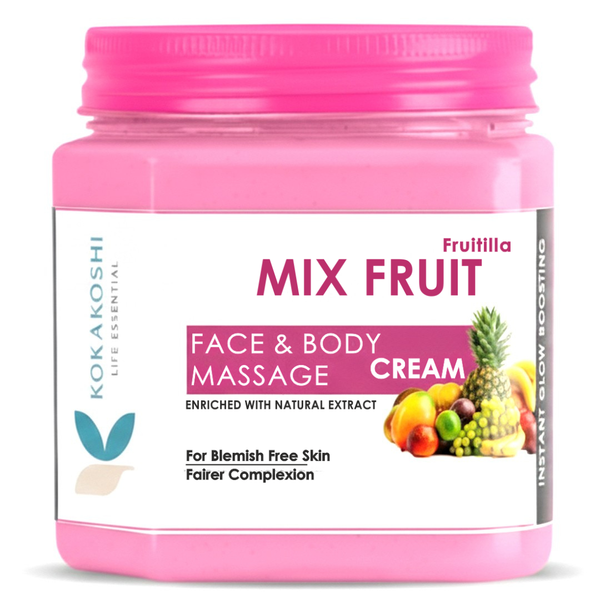 Mix Fruit Face & Body Massage Cream (400 ml) – Blemish-Free Glow & Skin Brightening Cream | Kokakoshi
