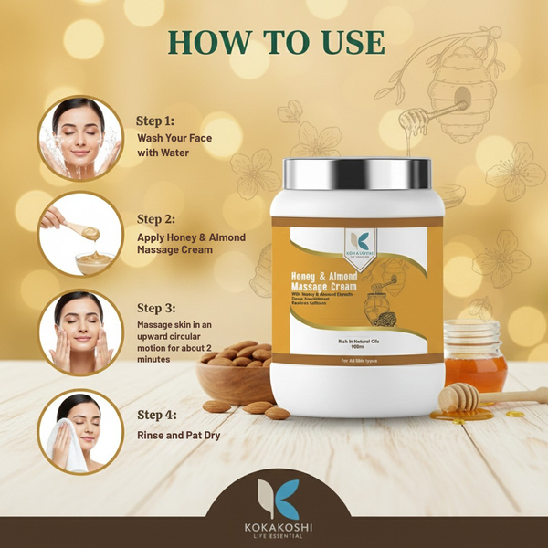 Honey & Almond Deep Nourishing & Moisturizing Massage Cream | Kokakoshi