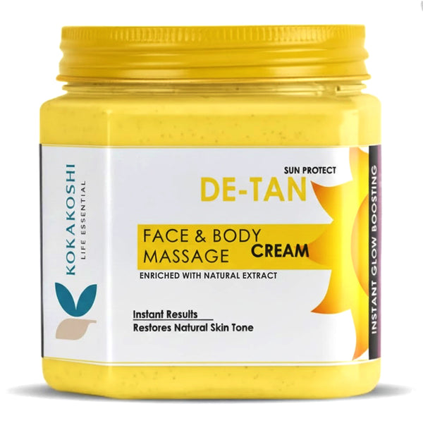 De-Tan Face & Body Massage Cream (400 ml) – Sun Tan Care & Skin Nourishing Cream | Kokakoshi