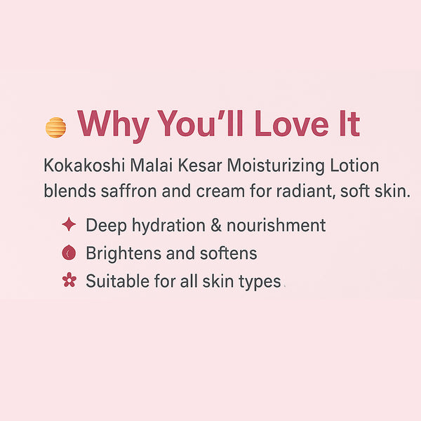 Malai Kesar Body Lotion for Deep Moisturization & Glow | Kokakoshi