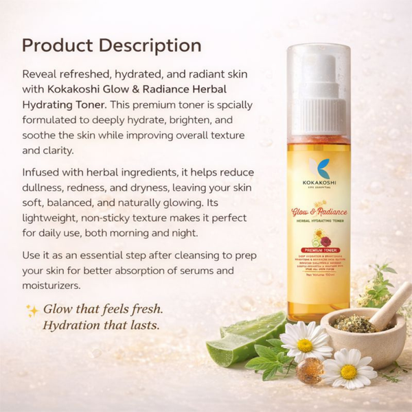 Glow & Radiance Herbal Hydrating Toner | Kokakoshi