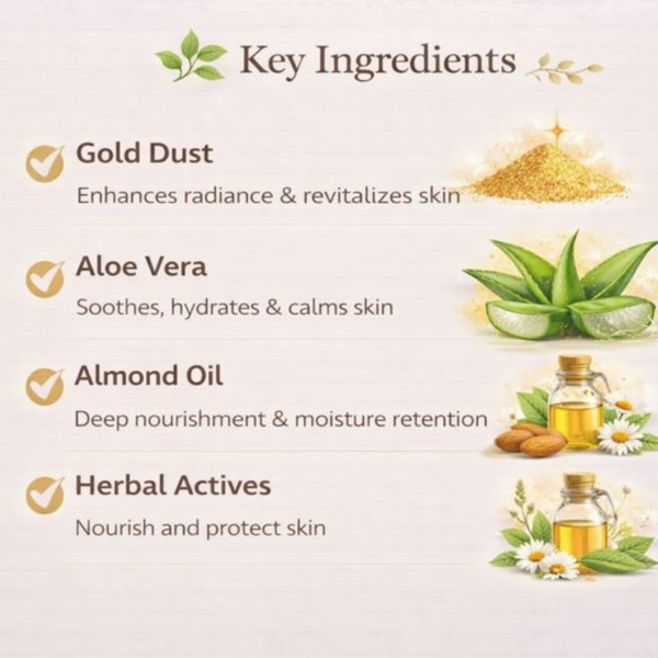 Gold Cream – Radiance & Nourishing Face & Body Massage Cream with Gold Dust | Kokakoshi