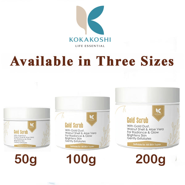Gold Scrub – Radiance & Glow Face & Body Scrub with Gold Dust | Kokakoshi