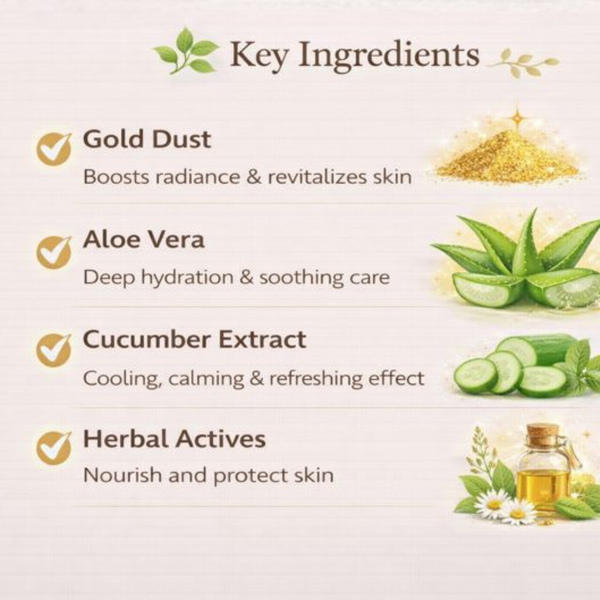 Gold Gel – Radiance & Glow Face & Body Gel with Gold Dust | Kokakoshi