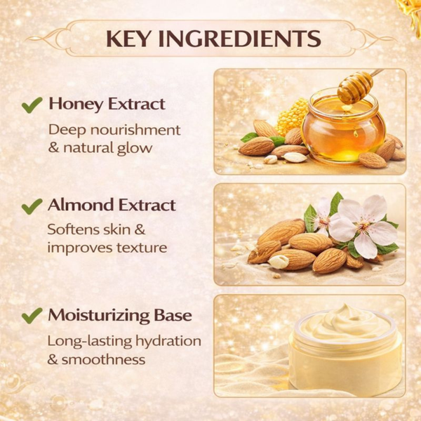 Honey Almond Moisturizing Skin Cream – Deep Nourishing & Glow Care | Kokakoshi