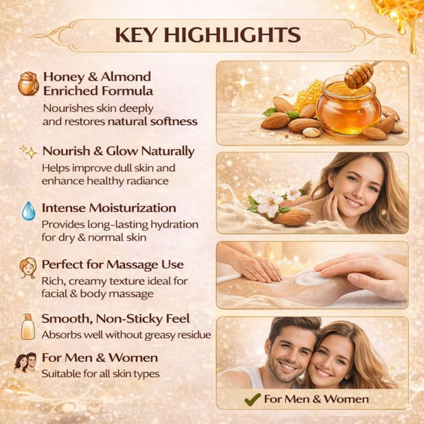 Honey Almond Moisturizing Skin Cream – Deep Nourishing & Glow Care | Kokakoshi