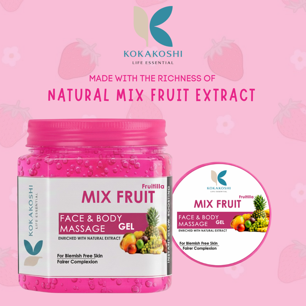 Mix Fruit Face & Body Massage Gel (400 ml) – Blemish-Free Glow & Radiance Boosting Gel | Kokakoshi