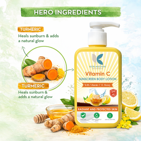 Kokakoshi Life Essential Vitamin C Sunscreen Body Lotion SPF 40 – With Honey | 300ml