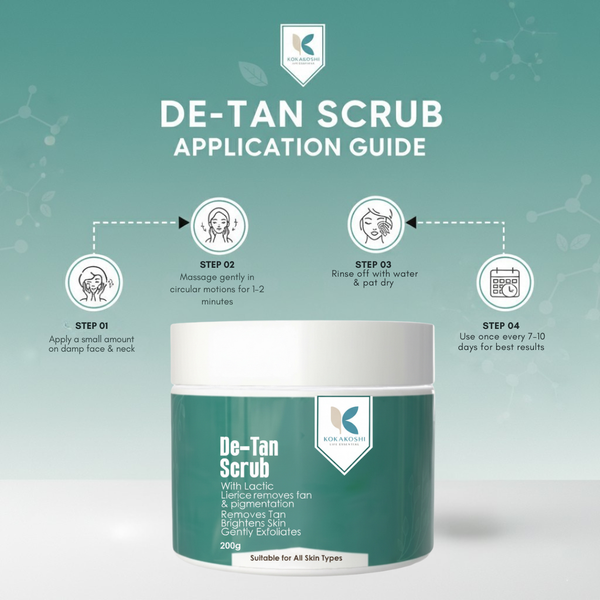 De-Tan Scrub – Tan Removal & Brightening Face & Body Scrub | Kokakoshi