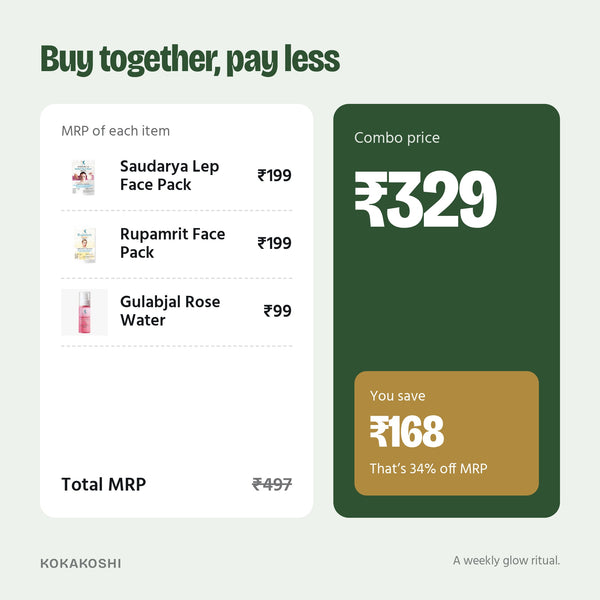 Herbal Face Pack Trio price vs MRP
