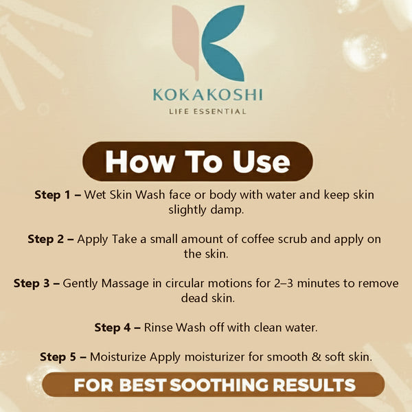 Coffee Face & Body Massage Scrub (400 ml) – Skin Polishing & Revitalizing Care | Kokakoshi