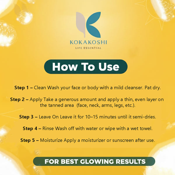 De-Tan Face & Body Massage Pack (400 ml) – Tan Removal & Skin Brightening Care | Kokakoshi