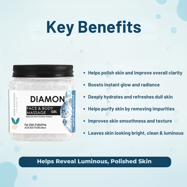 Diamond Instant Glow Face & Body Massage Gel | Kokakoshi