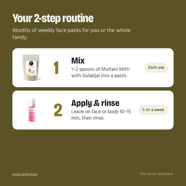 How to use the Multani Mitti 10-Pack + Gulabjal