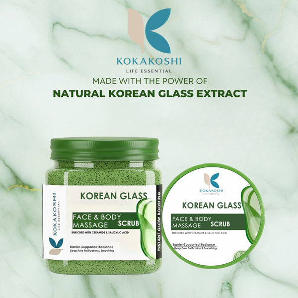 Korean Glass Face & Body Massage Scrub (400 ml) – Barrier Repair & Pore Refining Exfoliator | Kokakoshi