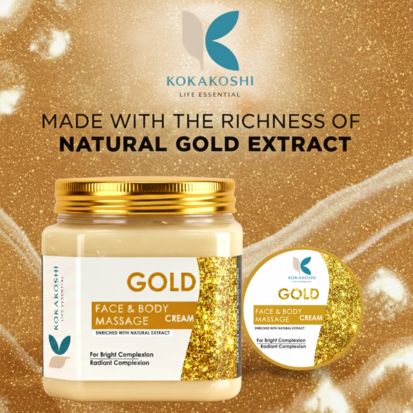 Gold Face & Body Massage Cream (400 ml) — Radiance & Luxury Nourisher | Kokakoshi