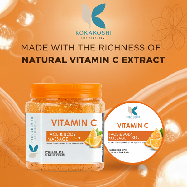 Vitamin C Face & Body Massage Gel (400 ml) – Brightening & Hydration Boost | Kokakoshi