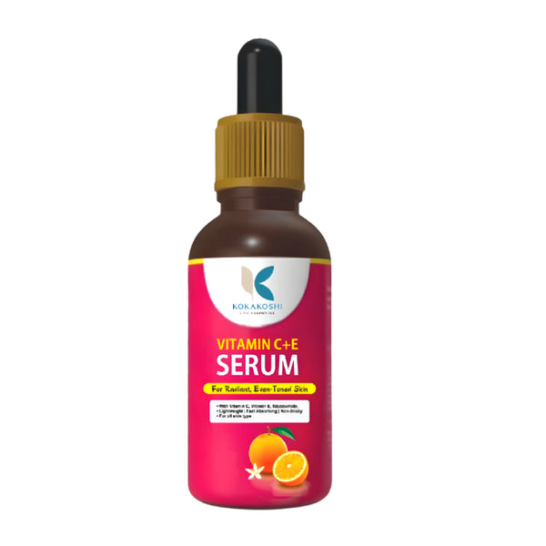 Vitamin C + E Brightening & Even Skin Tone Face Serum | Kokakoshi