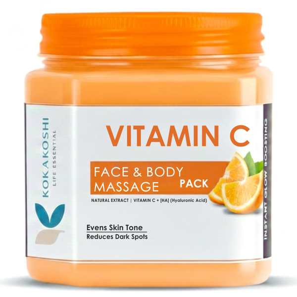 Vitamin C Face & Body Massage Pack (400 ml) – Brightening & Glow Enhancing Care | Kokakoshi