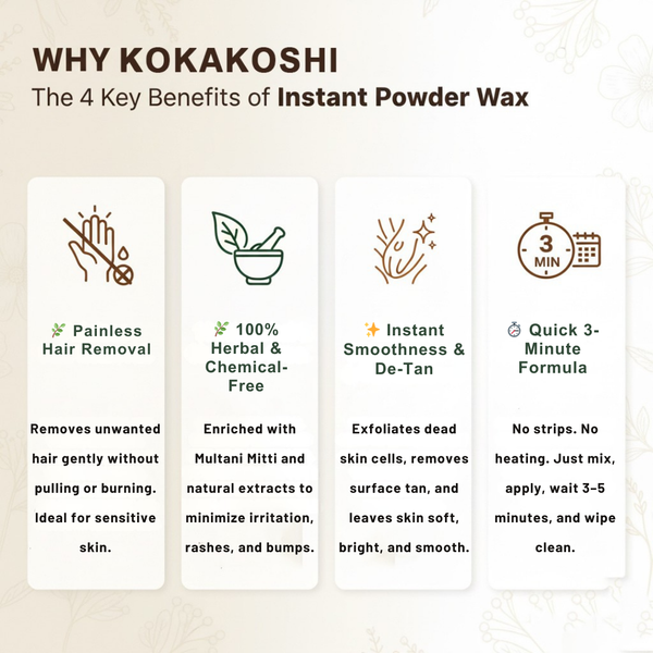 Rose Petals Body Wax Powder Soothing & Refreshing Hair Removal Wax | Kokakoshi