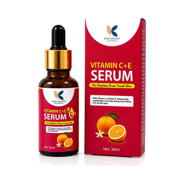 Vitamin C + E Brightening & Even Skin Tone Face Serum | Kokakoshi