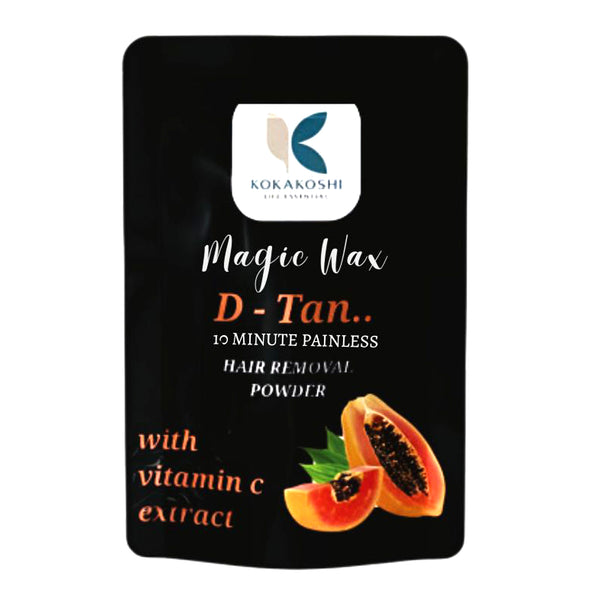 Magic Wax D-Tan 10-Minute Painless De-Tan & Glow Boost Hair Removal Powder | Kokakoshi
