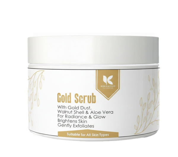 Gold Scrub – Radiance & Glow Face & Body Scrub with Gold Dust | Kokakoshi