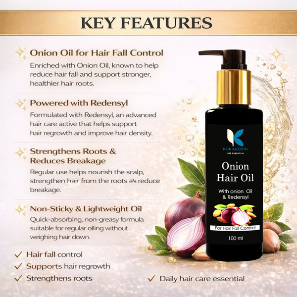 Onion Hair Fall Control & Regrowth Hair Oil | Kokakoshi