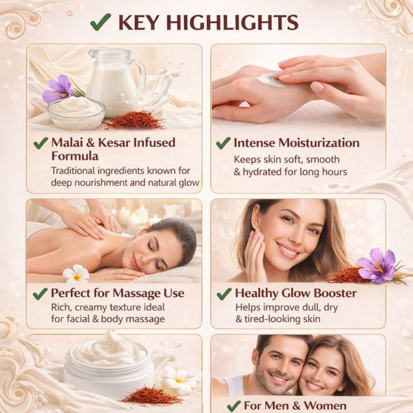 Malai Kesar Moisturizing Skin Cream – Soft, Glowing & Nourished Skin | Kokakoshi