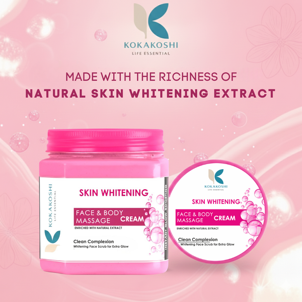 Skin Whitening Face & Body Massage Cream (400 ml) – Clean Complexion & Glow Boosting Care | Kokakoshi