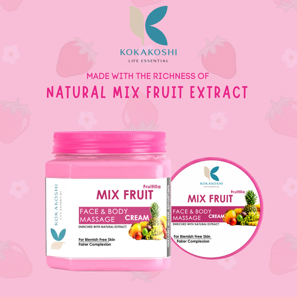 Mix Fruit Face & Body Massage Cream (400 ml) – Blemish-Free Glow & Skin Brightening Cream | Kokakoshi