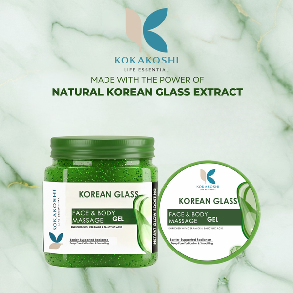 Korean Glass Face & Body Massage Gel (400 ml) – Barrier Repair & Pore Purifying Glow Gel | Kokakoshi