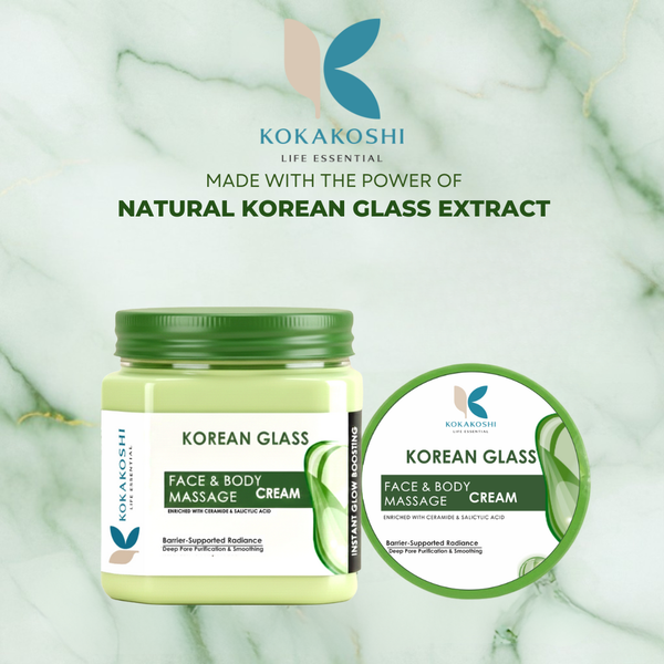 Korean Glass Face & Body Massage Cream (400 ml) – Barrier Repair & Glass Skin Glow Cream | Kokakoshi