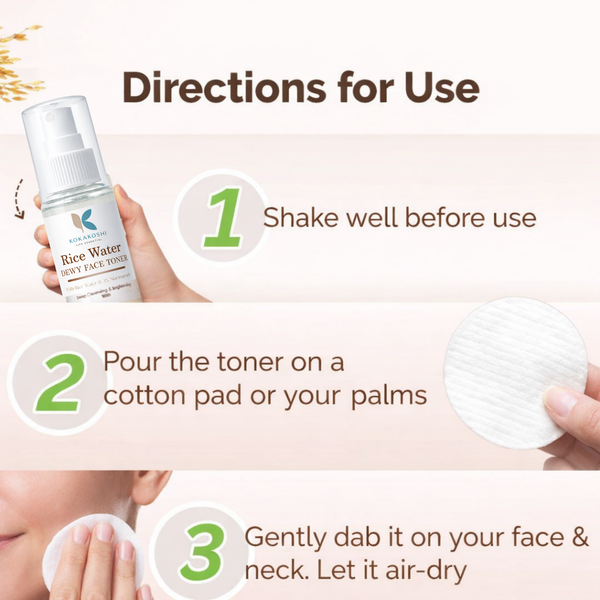 Kokakoshi Rice Water Dewy Face Toner – With Rice Water & 4% Niacinamide for Glass Skin | 100ml