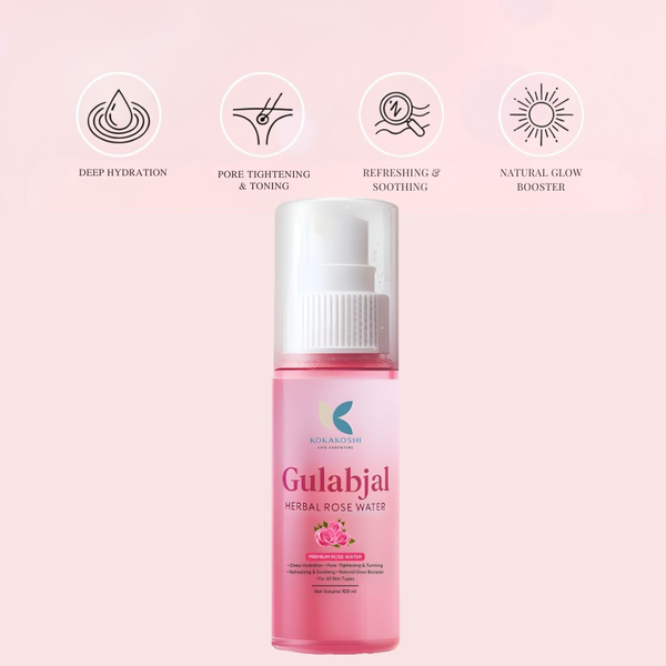 Gulabjal Hydrating & Pore-Tightening Herbal Rose Water Toner | Kokakoshi