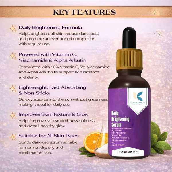 Daily Brightening 10% Vitamin C & 5% Niacinamide Face Serum | Kokakoshi