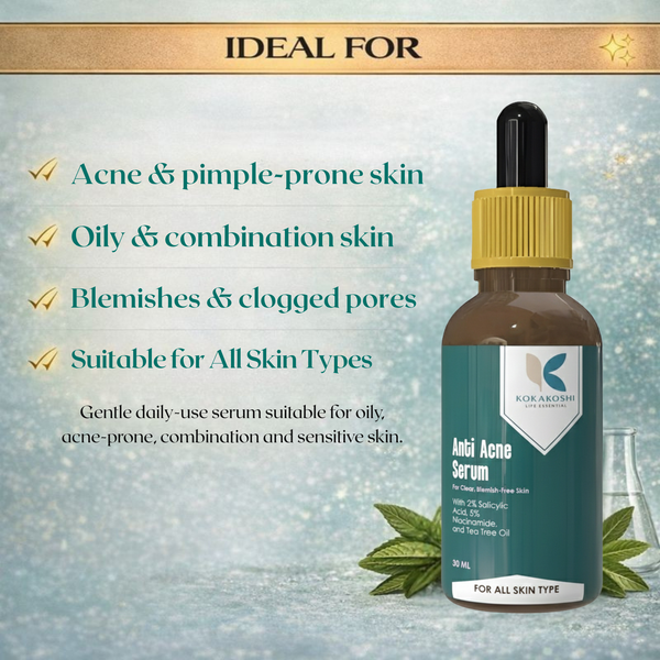 Anti Acne 2% Salicylic Acid & 5% Niacinamide Clearing Face Serum | Kokakoshi