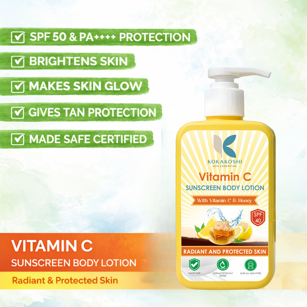 Kokakoshi Life Essential Vitamin C Sunscreen Body Lotion SPF 40 – With Honey | 300ml