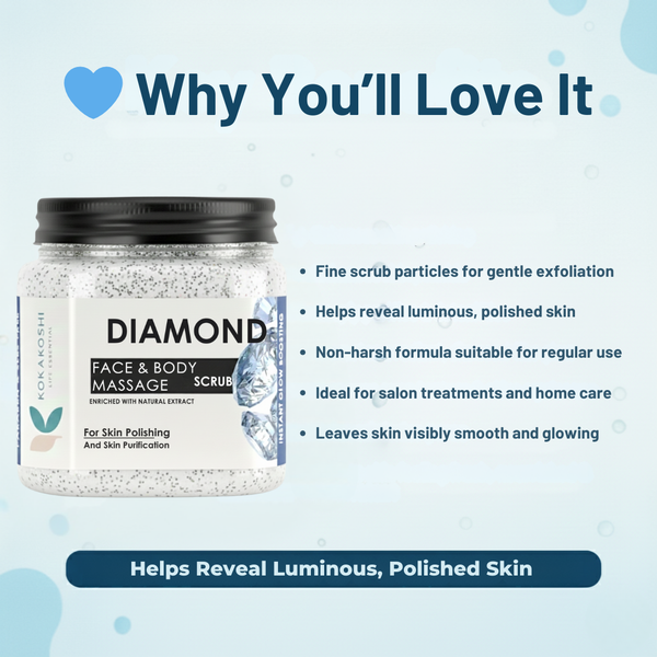 Diamond Skin Polishing & Glow Boosting Face & Body Massage Scrub | Kokakoshi 400 ml