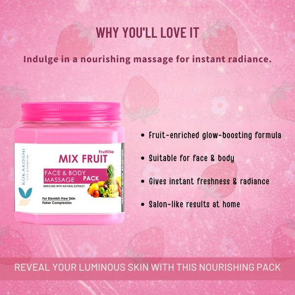 Mix Fruit Face & Body Massage Pack (400 ml) – Blemish-Free Glow & Fairer Complexion Pack | Kokakoshi
