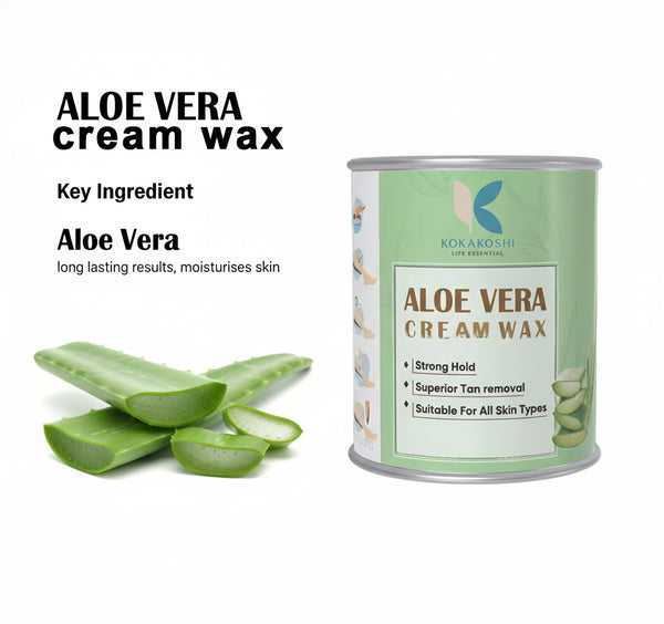 Aloe Vera Cream Wax – Gentle Hair Removal & Tan Reduction | Kokakoshi